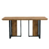 Table and chair set.67"x36" Wood-Textured MDF Dining Table Set with 6 Brown Fabric Chairs.MDF sticker,Wood colored texture sticker,Black C-tube dining chair legs,Suitable for kitchen,Dining room,etc.