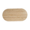MDF ELEGANT LONG OVAL STORAGE SIDE TABLE WITH RETRO CHARM, NATURAL COLOR