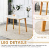 Table and chair set. White Sintered Stone Tabletop, Rubberwood Legs,Foldable Computer Desk, Foldable Desk.Paried With 4 Black PU Dining Chairs with Walnut Color Metal Leg.