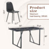 Table and chair set.Modern Black Marble Pattern MDF Dining Set - 55"x31.4" with 4 Cat Claw PU Chairs.Modern Mid-Century Style Upholstered Side Chairs,Spoon Shaped Chairs.Four Chairs per Box.