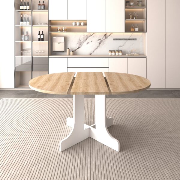 2aed4e12fca143939a53135141251f49_a87134a21cacf609d082122566255d4c Dining Table for Farmhouse Kitchen 59x43 Inch Expandable Oval Table Top with Removable Leaf Trestle X Shaped Base White