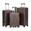 20"/24"/28" 3 pcs/set in ABS Spinner Wheel Luggage, Carry on Suitcase, Matching Color, TSA Combination Lock (Brown)