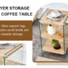 Three layer bedside cabinet.The board is made of MDF with wooden stickers, with transparent tempered glass on both side.The design is simple and elegant, with powerful storage function.Storage cabinet