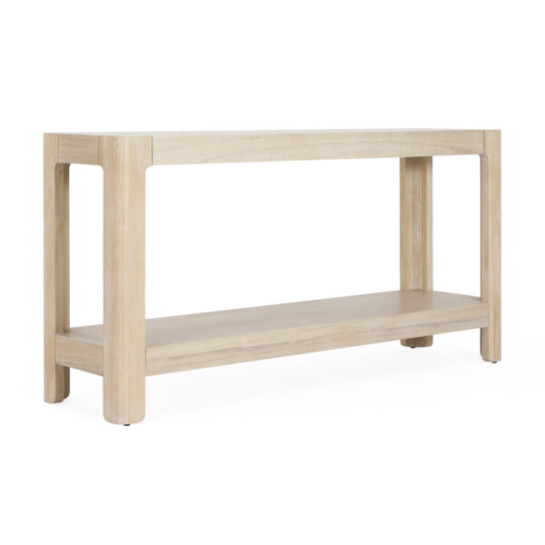 Mirod Modern Farmhouse Console Table,Elegant Minimalist Design with Premium Wood Veneer and Rounded Corners