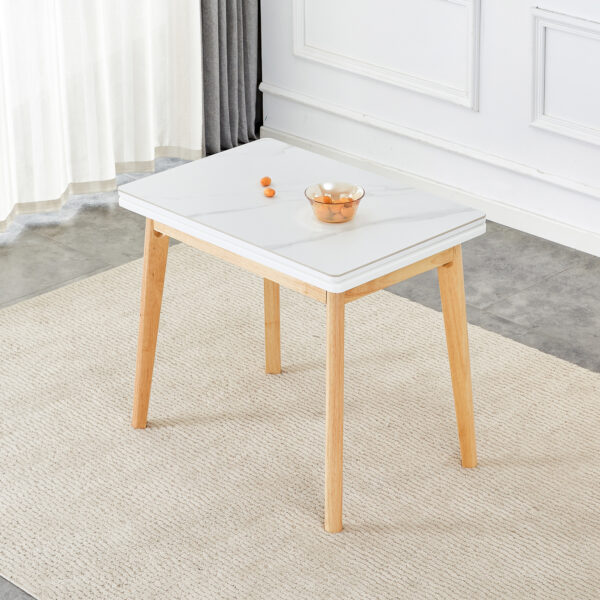 2b6dd3c0e1324aab89c475c11996303d_20240206_88a810db95be983eec7fe5fb28b8084a White sintered stone tabletop with rubber wooden legs, foldable computer desk, foldable office desk, suitable for restaurants, living rooms, terraces, kitchens