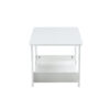 A modern and minimalist white double layered rectangular coffee table and coffee table. MDF material is more durable and suitable for living rooms, bedrooms, and study rooms. 19.6 "*35.4"*16.5 "CT-16