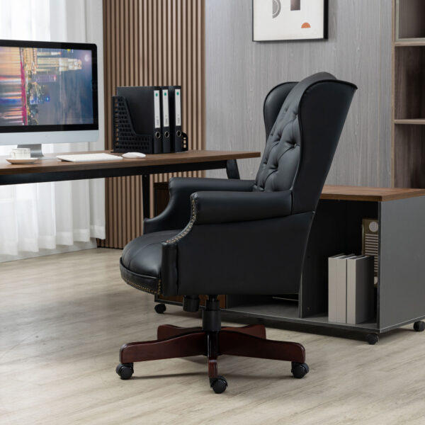 2b9fed84137843bf852f7998779c1dc8_20220927_9aa6aafddfbc203bd07eec9b436bc67f Executive Office Chair - High Back Reclining Comfortable Desk Chair - Ergonomic Design - Thick Padded Seat and Backrest - PU Leather Desk Chair with Smooth Glide Caster Wheels, 1 Pack Black
