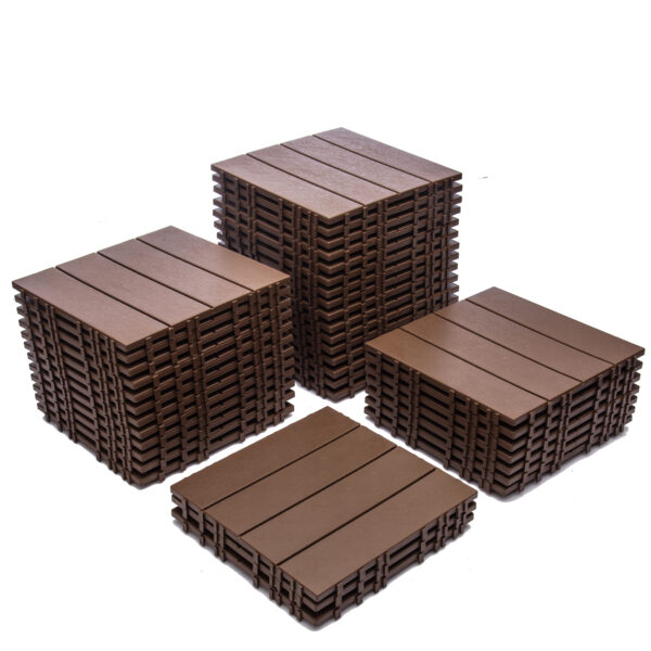 76-Pack 11.42"x11.42" Plastic Interlocking Deck Tiles - 68.80 Sq.Ft Outdoor Plastic Flooring,Super Durable & Waterproof, All-Weather Indoor/Outdoor Use,Eco-Friendly Non-Toxic Material