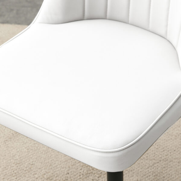 2c1eb145260b48aeb85748b01bfc869d_4241efc70505c4142ce3775d1545d582 Table and chair set.Luxurious Snow Mountain White Slab Round Dining Table Set - 47"x47" with 6 White PU Chairs.Sintered Stone Tabletop,MDF Table Leg,