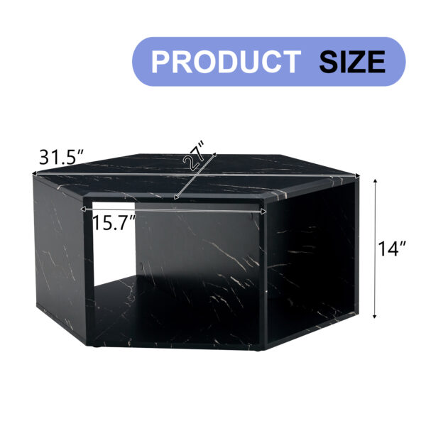 2c4b44e93dbf43258eecc7625c362d73_fd0f658f91fd74e727637508e4672262 Hexagonal MDF coffee table, characteristic pattern stickers, multi-hole design to give more storage space, simple and convenient design makes it suitable for all kinds of style scenes.