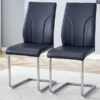 2 Dining Chair Set, Black Dining Chair Set, PU Material High Back Seat and Sturdy Leg Chair, Suitable for Dining Room, Kitchen, Living Room
