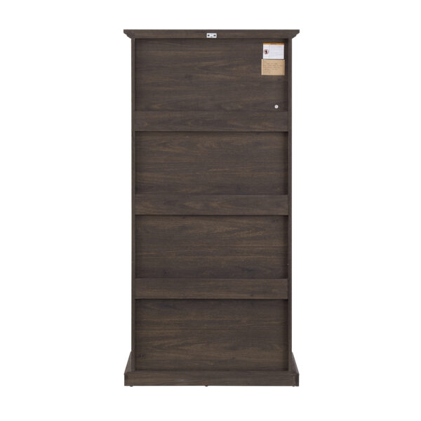 4 Tier Glass Display Cabinet for Living Room Stylish Storage Curio Cabinet with Flip Up Glass Doors Perfect Collectors Showcase Toy Figure Organizers Rack Elegant Bookcase- BROWN