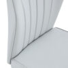 4 light gray modern dining chairs with stylish PU patterned backrest and black metal legs for a comfortable home experience in the kitchen, bedroom and office.