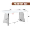 63"x31.5x30" Luxurious Snow Mountain Stone Sintered Stone Dining Table with Silver Stainless Steel Butterfly Legs.The tabletop is designed to be scratch and heat resistant.