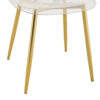 Transparent and stylish ergonomic dining chair unlocks a new experience of lightweight fashion, comfort, and stability. Transparent seat cushion, golden metal legs. One box of three.