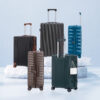 20"/24"/28" 3 pcs/set in ABS Spinner Wheel Luggage, Carry on Suitcase, Matching Color, TSA Combination Lock (Brown)
