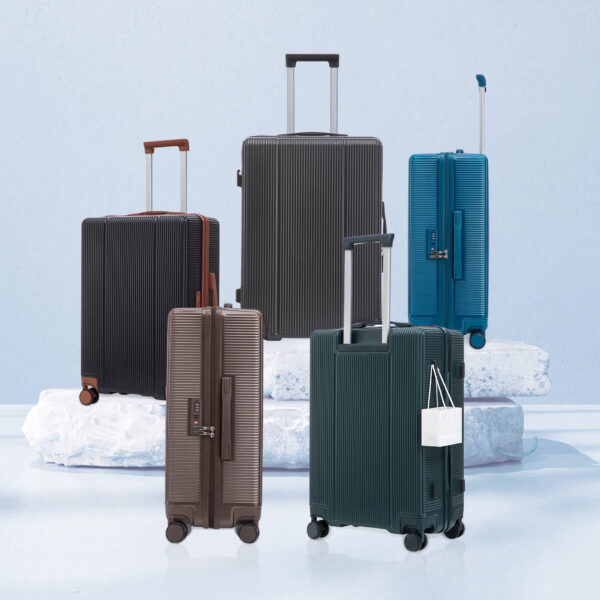 20"/24"/28" 3 pcs/set in ABS Spinner Wheel Luggage, Carry on Suitcase, Matching Color, TSA Combination Lock (Brown)