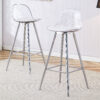 Modern and comfortable upholstered bar chairs, metal legs, small size bar chairs, suitable for part of the crowd, stylish design for dining room, kitchen, terrace and living room chairs.