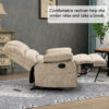 Large Manual Recliner Chair in Fabric for Living Room, Beige