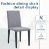 Two Light Gray Linen-Cotton dining chairs, simple and versatile, comfortable and accompanied. Exquisite and versatile dining chairs unlock a comfortable new experience.(Set of 2)