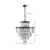 (Same as W1340P188535/L5002-600-B) 24" Luxury Crystal Chandelier with Black Finish – Elegant 15-Light 5 Tier Pendant Light Fixture for Living Room, Dining Room, or Entryway (Bulb Not Included)