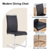 Table and chair set.63*31.4 Inch Pandora Patterned Sintered Stone Dining Table Set - 4 Black PU Chairs With Silver Metal Legs.Modern Light Luxury.Perfect For Dinner Room,Meeting Room,Kitchen,etc.