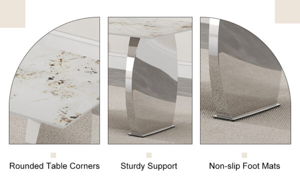 2e5a16f158444e4b9bea58787a4be4e8_9f770d04fbe8eaebd5604aaac1c31bf3 Table and chair set.63*31.4 Inch Pandora Patterned Sintered Stone Dining Table Set - 6 Shell Textured Black Chairs, Modern Light Luxury.Perfect For Dinner Room,Meeting Room,Kitchen,etc.