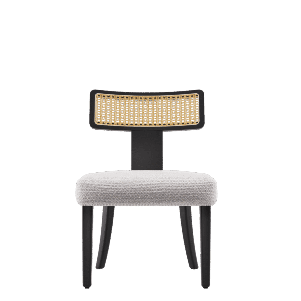 2e9c59164e3c4313ad75e580693168bb_e90145740b1c14fa52a4bc7ac28afbe7 Mid Century Modern Dining Chairs Set of 2,Solid Wood and Rattan Net Back,Dining Room Chairs Accent Side Chairs for Dining Room,Black Frame and Beige Set Coushion