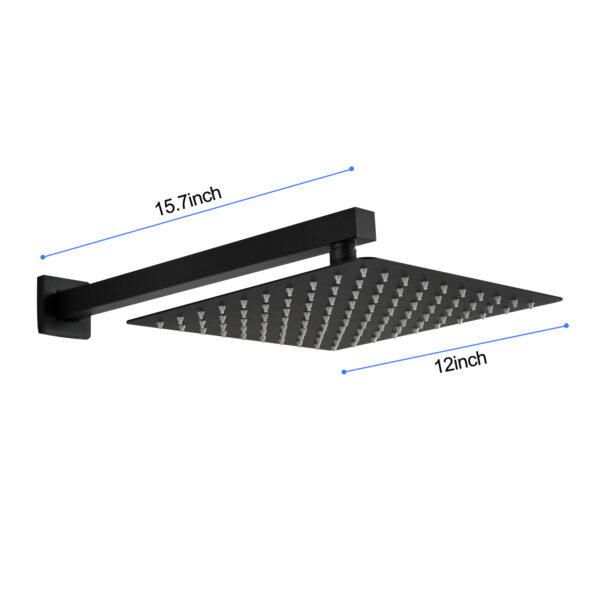 12" Wall Mount Rainfall Square Shower Head
