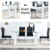 Glass Dining Table Large Modern Minimalist Rectangular for 6-8 with 0.4" Tempered Glass Tabletop and white MDF Trapezoid Bracket,For Kitchen Dining Living Meeting Room Banquet Hall F-1550
