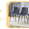 Extended Seat Cushion PU Black Dining Chair Set - Four Pieces,Ergonomic Design.Smooth line design,Integral metal leg structure,Can integrate well into various modern home decoration styles.