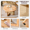 Naturally elegant wooden coffee table with faux rattan accents - perfect for stylish living rooms and cozy tea time
