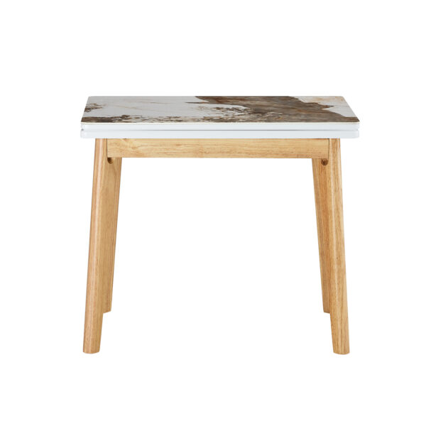 2ef8fe43e2944be9a131cd2c494bcf3d_20240206_44bc6dd1166d4aff70da9675c320bd48 Imitation marble white sintered stone tabletop with rubber wooden legs, foldable computer desk, foldable office desk, suitable for restaurants, living rooms, terraces, kitchens