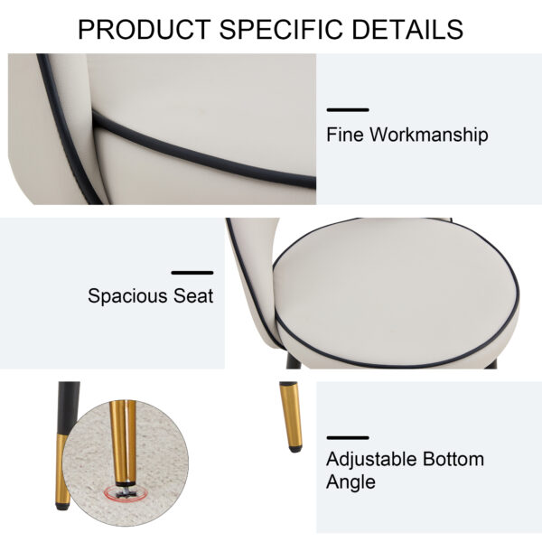 2f111e861ba14feb9072f9da97a2278b_6273756a8bf92850d8ee1097ee591c5e 360 ° rotatable bar chair.Modern PU comfortable upholstered bar chair with smooth and beautiful black metal legs for dining room, kitchen, terrace and guest office chair.Set Of
2.W1151P153940