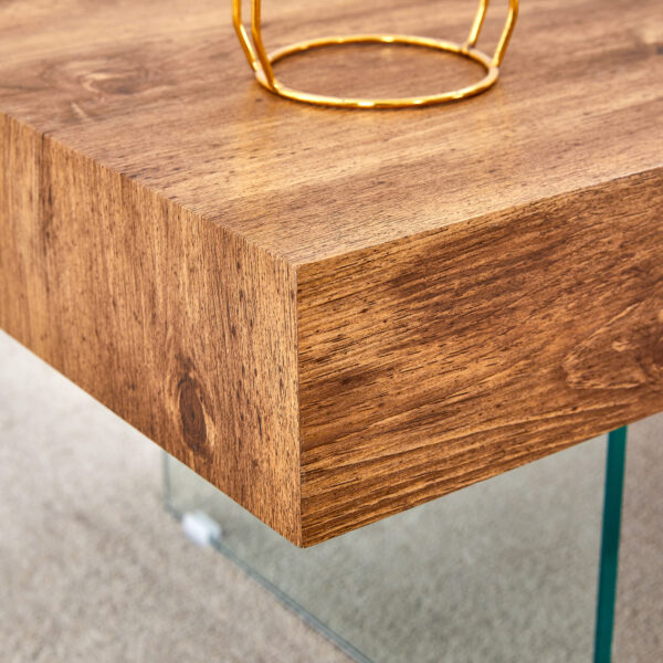 2f4a9d1913d2426288407d078d232f7d_4a826777578a832b7431a08286b4d58d Natural Style MDF Coffee Table - 39.3"x21.6" with Tempered Glass Legs.Density Board Sticker,Reinforced Glass.