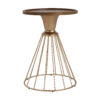 HOLLOW EDGE RETRO ART PINE SIDE TABLE, ANTIQUE GOLD + NATURAL COLOR