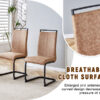 Table and chair set.64.5 x 35.4 Inch Stylish Wood Color Textured Dining Table.Perfectly Blending Simplicity And Transparency.Paried With 6 Brown technology fabric chairs with arched black legs.