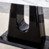 Table and chair set, modern and minimalist dining table, imitation marble patterned tabletop, MDF legs with U-shaped brackets. Paired with comfortable chairs, suitable for dining and living rooms.