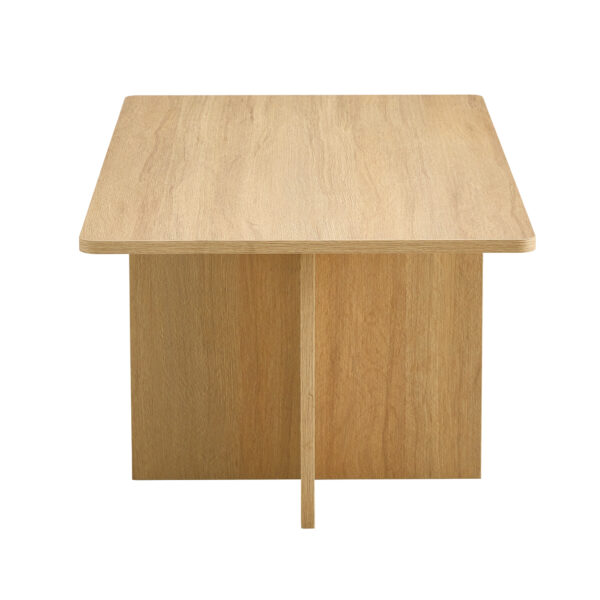 A modern and practical wood colored coffee table. The coffee table is made of medium density fiberboard material and is suitable for living rooms, bedrooms, and study rooms. CT-2O