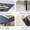 63"x31.5x30" Black Marble-Patterned Slab Dining Table with Stainless Steel Butterfly Legs.The tabletop is designed to be scratch and heat resistant.Slabs Tabletop,Stainless Steels Legs.