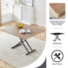 Modern minimalist multifunctional lifting table, with a 0.8-inch wood grain process sticker desktop and black metal legs, can be used as a dressing table, coffee table, dining table, and office table