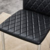 Grid armless high backrest dining chair, black chair and 6-piece set of electroplated metal legs, office chair. Suitable for restaurants, living rooms, kitchens, and offices.W115163430  0924