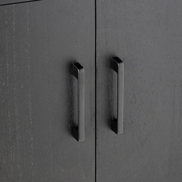 Mirod Farmhouse Style 4-Door Cabinet with Natural Finish, A Rustic Accent for Entryways or Small Spaces