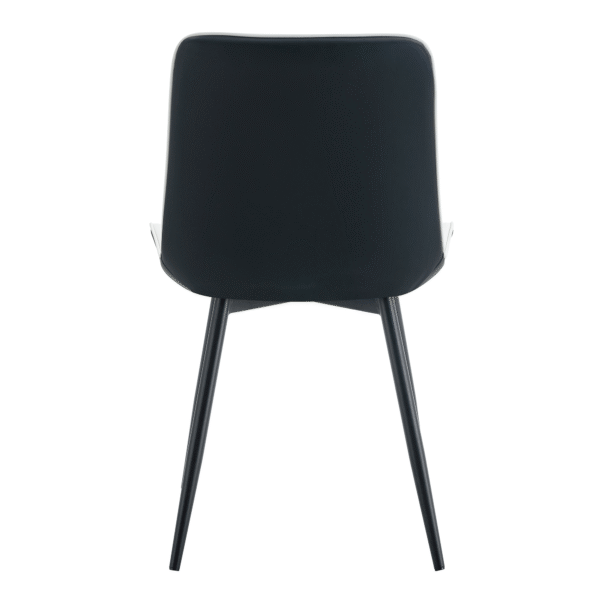 31c34ff996e140b5bf16f5d307e029b4_f395d6a4b1596e18dfb344ce84f9f2eb Extended Seat Cushion PU Dining Chair Set - Four Pieces.Smooth line design.Can integrate well into various modern home decoration styles.White and Black Splicing Colors.
