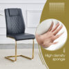 Table and chair set.Modern Luxurious Transparent Tempered Glass Dining Table Set with 8 Chairs.Single Fork Golden Metal Table Legs.Black high-quality PU dining chairs with golden metal legs.