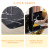 63"x35.4" Luxurious Black Marble-Patterned Tempered Glass Dining Table.Single Fork Golden Metal Table Legs.Tempered Glass Table Top,Golden Metal Leg.Make it Adaptable To Various Decoration Styles.