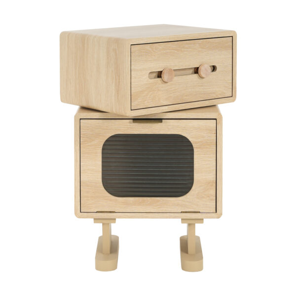 31fbc4e1d5be41169e8eb15be7445f2d_42a19196953cde977d5c5e22b1fe2b06 MDF CREATIVE ROTATABLE ROBOT STORAGE SIDE TABLE, NATURAL COLOR