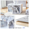 Hexagonal MDF coffee table, characteristic pattern stickers, multi-hole design to give more storage space, simple and convenient design makes it suitable for all kinds of style scenes.