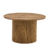 A modern circular coffee table with a diameter of 27.5 inches interprets home aesthetics and practicality. MDF material,cylindrical table leg design.Becoming the visual focal point of home decoration.