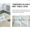 A rectangular modern and fashionable coffee table with tempered glass tabletop and white MDF legs. Suitable for living room.47.2"*25.5"*18"